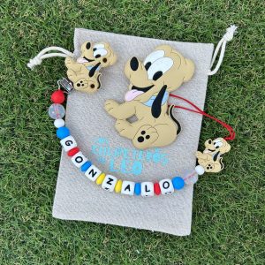 CHUPETERO + MORDEDOR PERSONALIZADO PLUTO COLORES