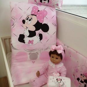 juego cuna minnie pañal rosa